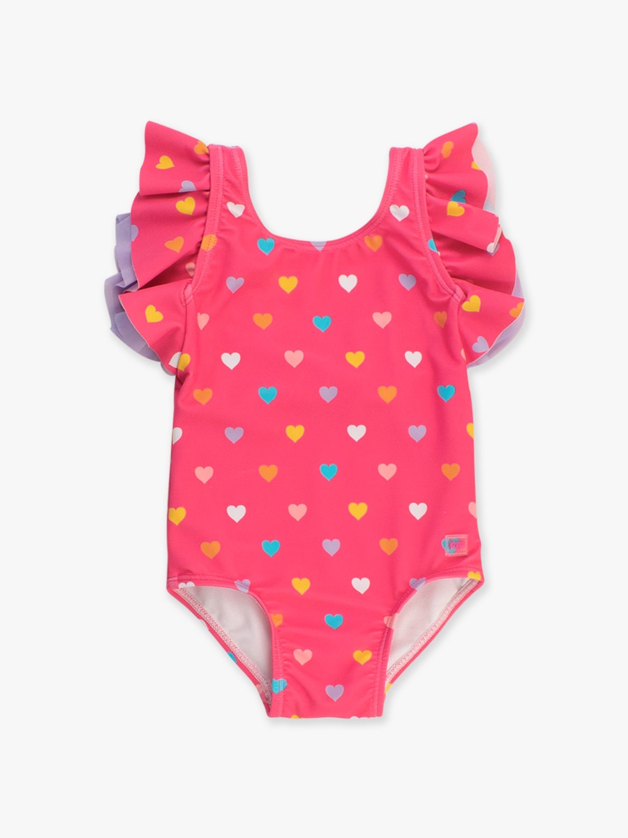 Colorful Hearts Butterfly One Piece Swimsuit -  3-6m
