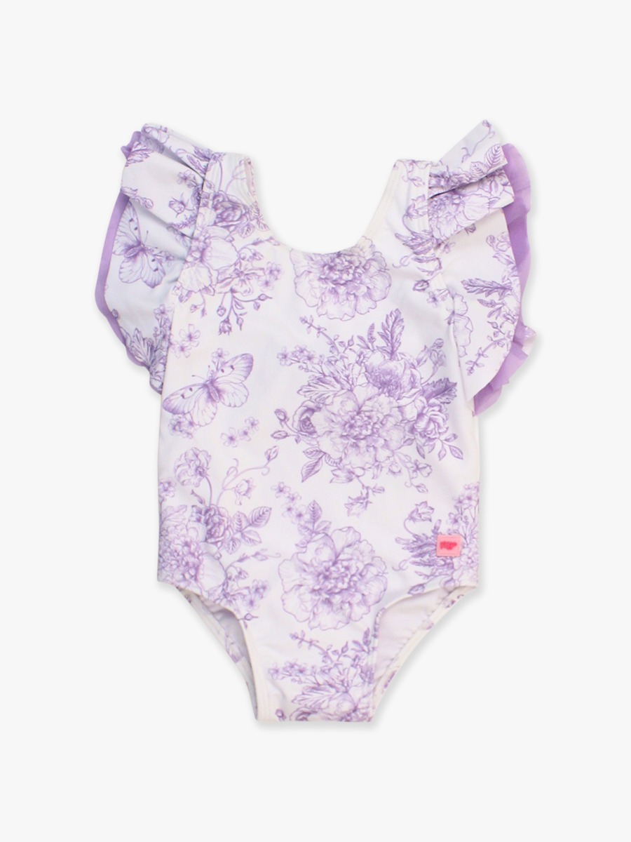 Wisteria Purple Butterfly Garden Toile Butterfly One Piece