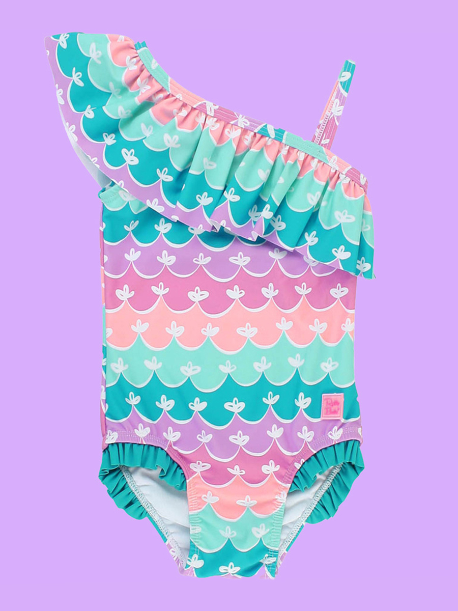 Mermaid One Shoulder Ruffle One Piece