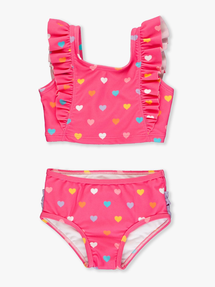 Colorful Hearts Waterfall Tankini