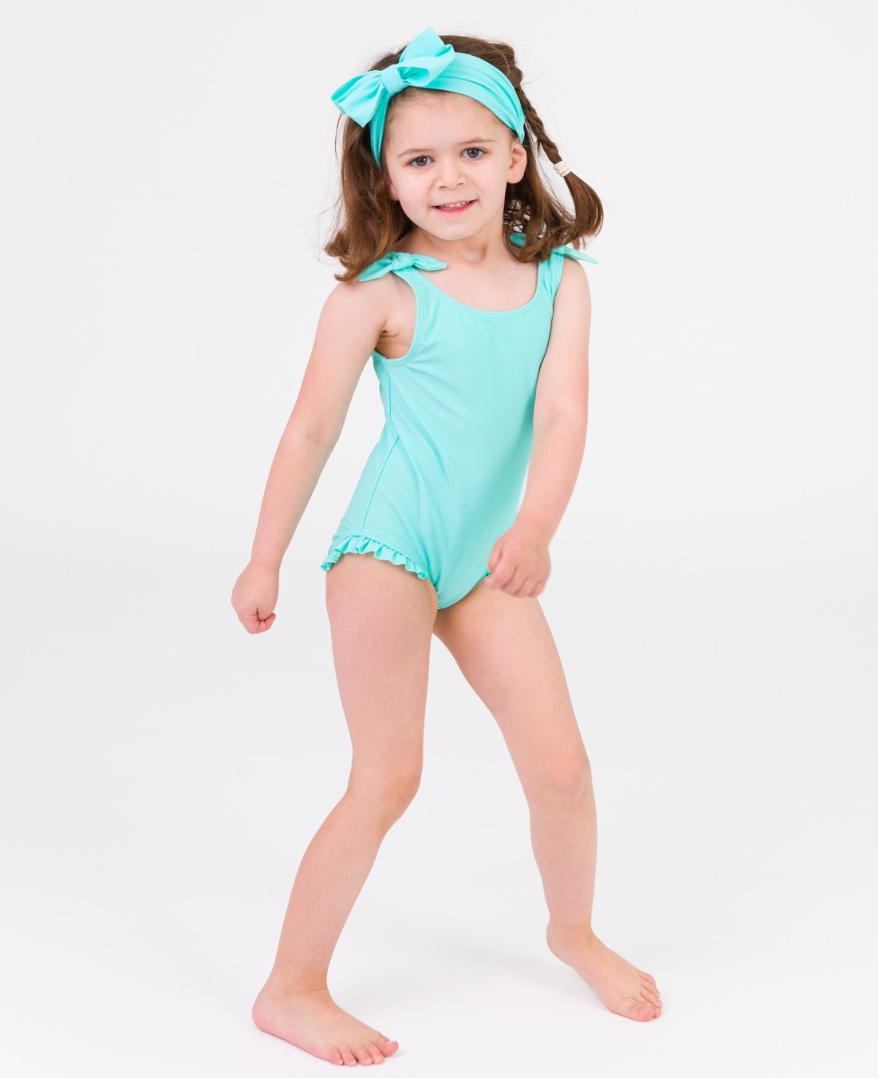 Island Blue Tie Shoulder One Piece