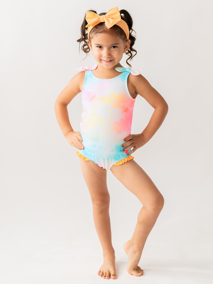 Rainbow Tie Dye Tie Shoulder One Piece