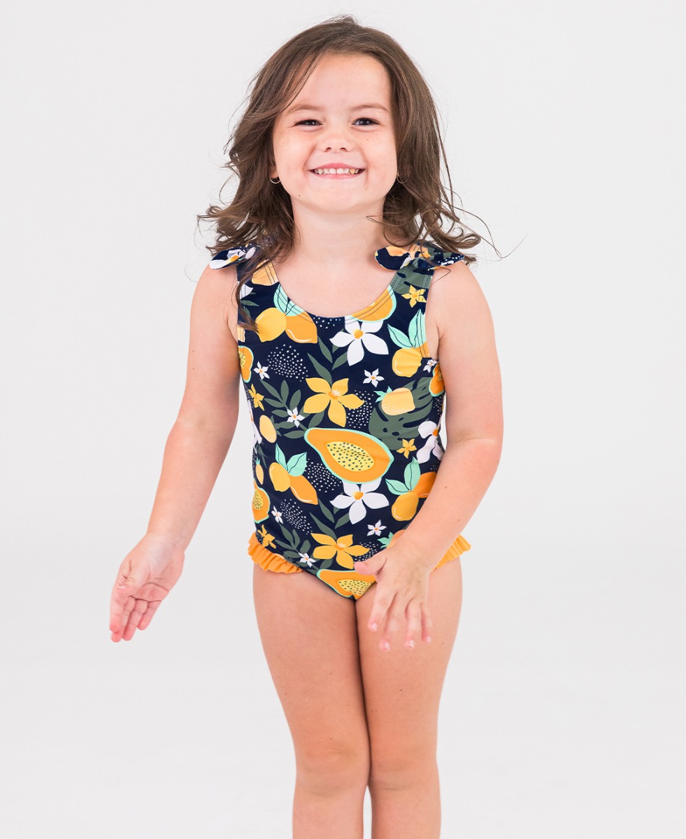 Into the Tropics Tie Shoulder One Piece