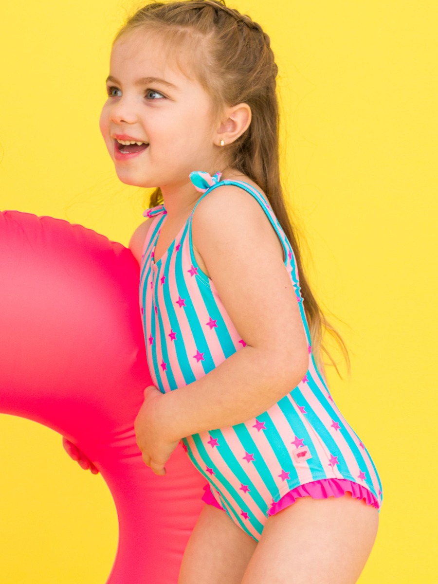 Neon Star Party Tie Shoulder One Piece