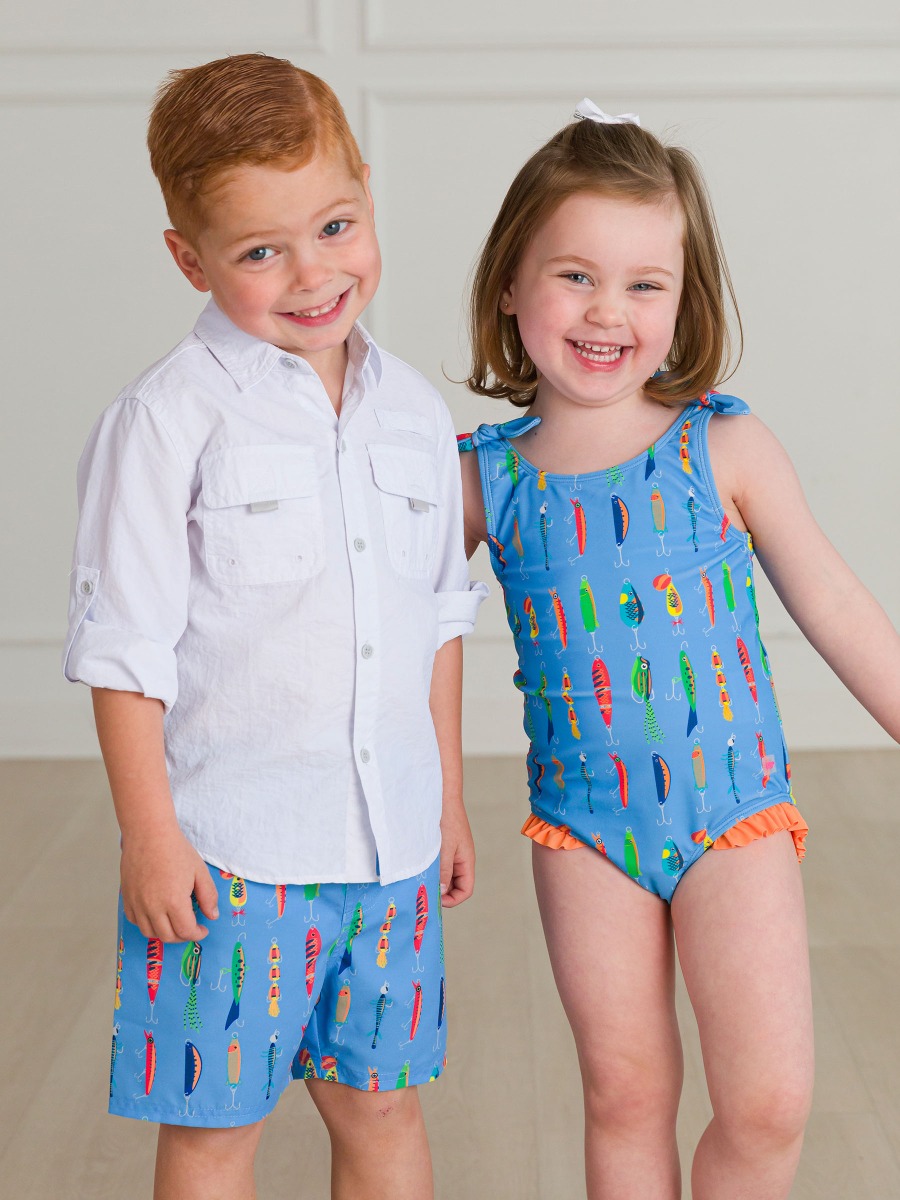 Gone Fishin' Tie Shoulder One Piece
