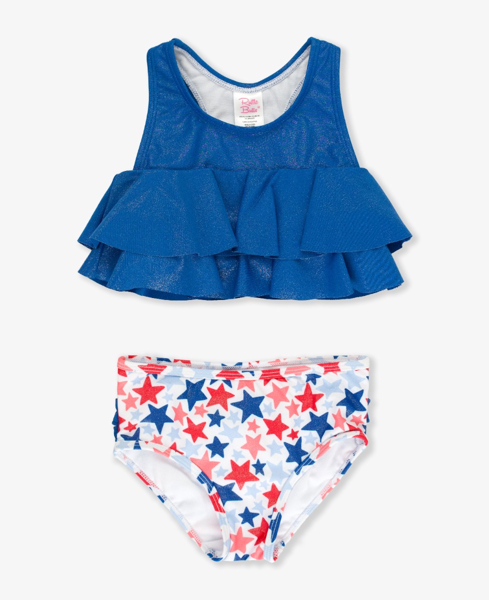 Shimmer Star-Spangled Flounce Bikini Swimsuit
