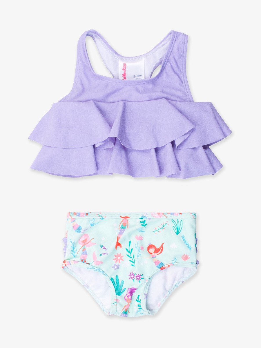 Mermaid Princess Flounce Bikini 2-Piece Swimsuit, with Signature Rear Ruffles -  3-6m