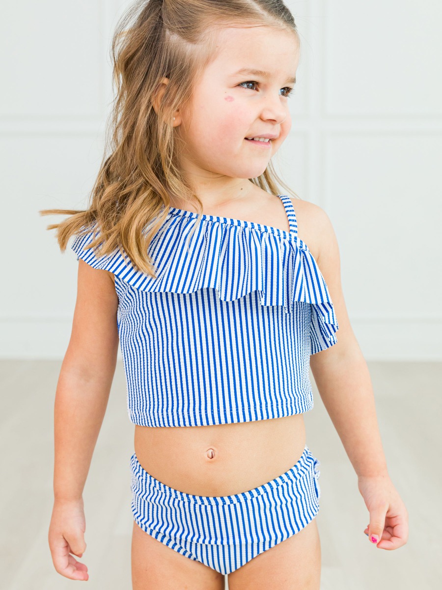 White Shoulder Ruffle Footie & Beanie