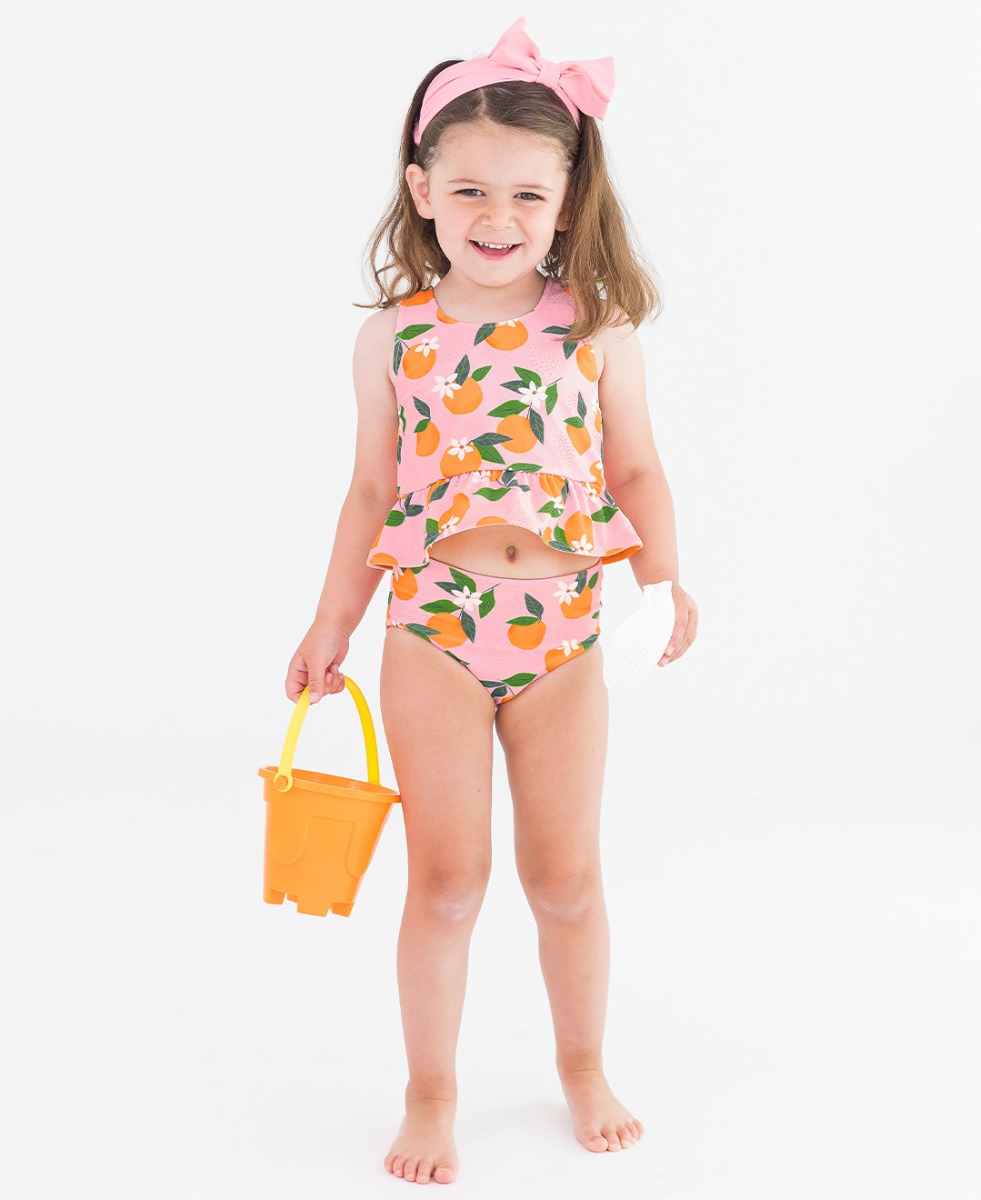 Orange You The Sweetest Reversible Peplum Tankini