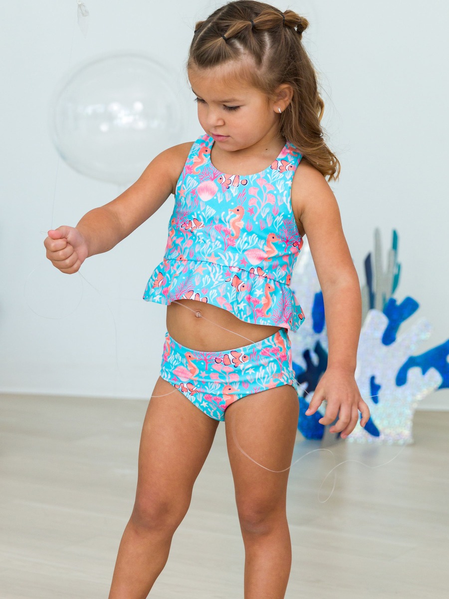 Ocean Tides Reversible Peplum Tankini