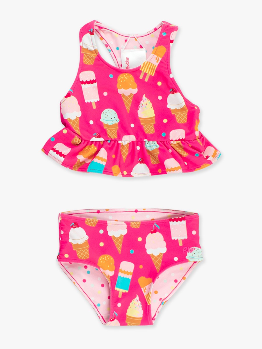 Sweet Scoops Reversible Peplum Tankini 2-Piece Swimsuit