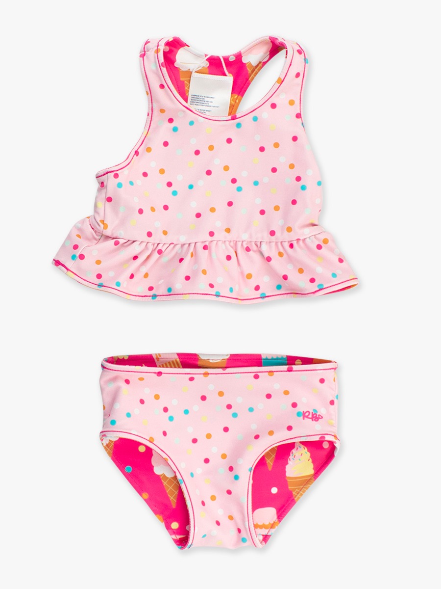 Sweet Scoops Reversible Peplum Tankini 2-Piece Swimsuit
