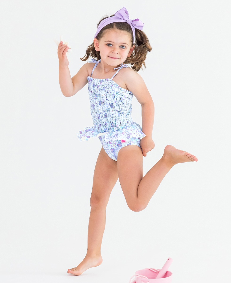 Fairytale Garden Peplum Smocked Bodice One Piece