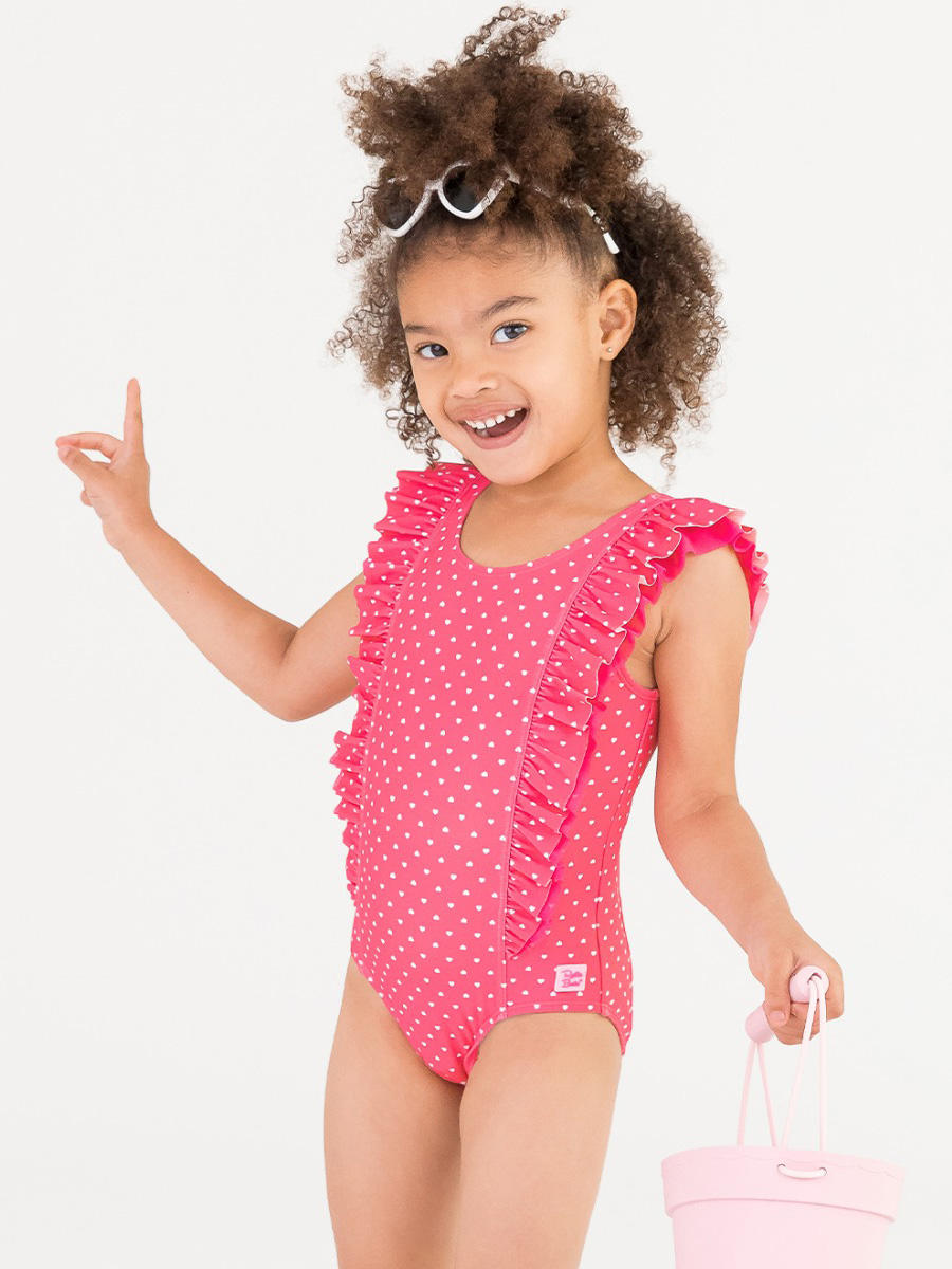 Hot Pink Heart Waterfall One Piece