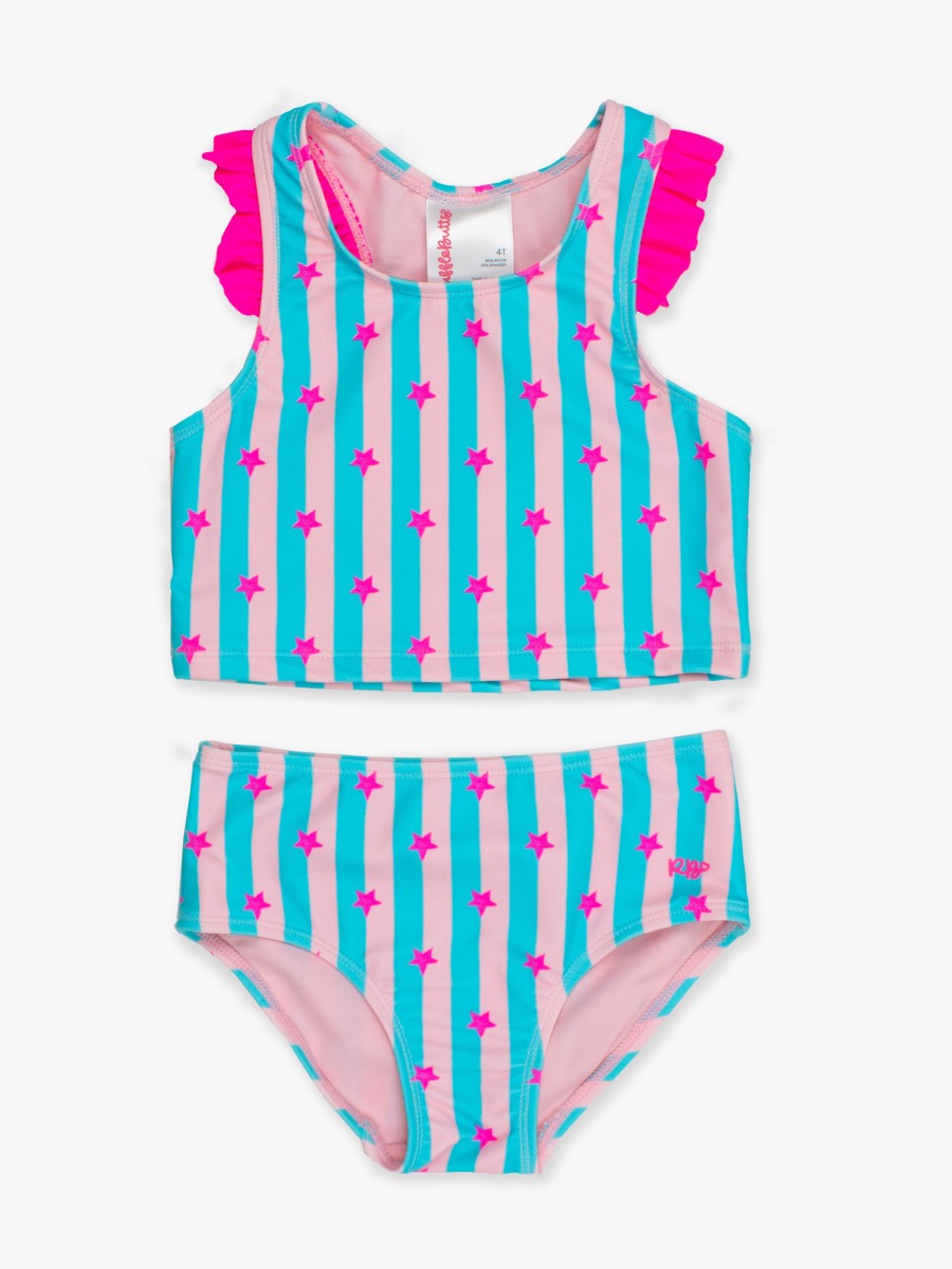 Neon Star Party Girls Racerback Flutter Tankini