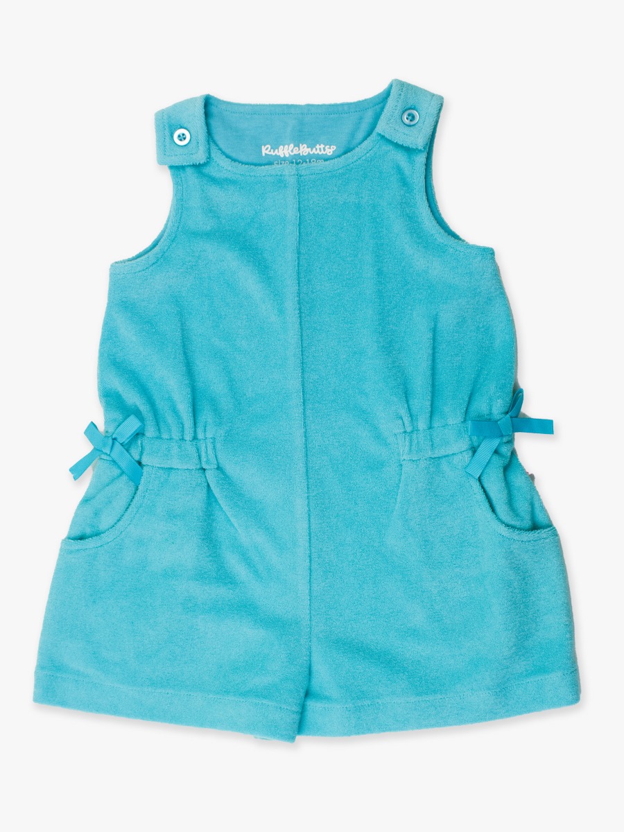 Bright Aqua Terry Cover-Up Romper