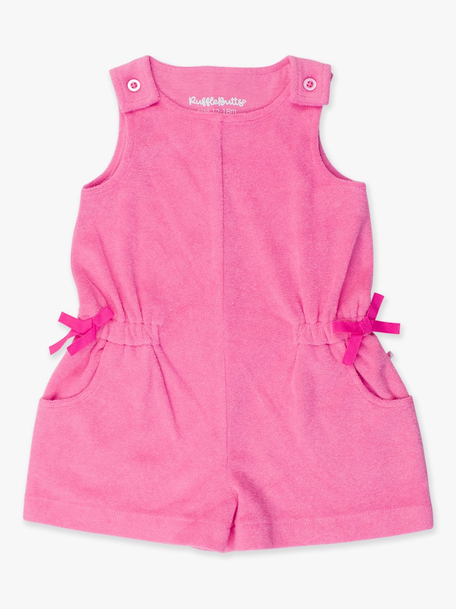 Neon Magenta Terry Cover-Up Romper