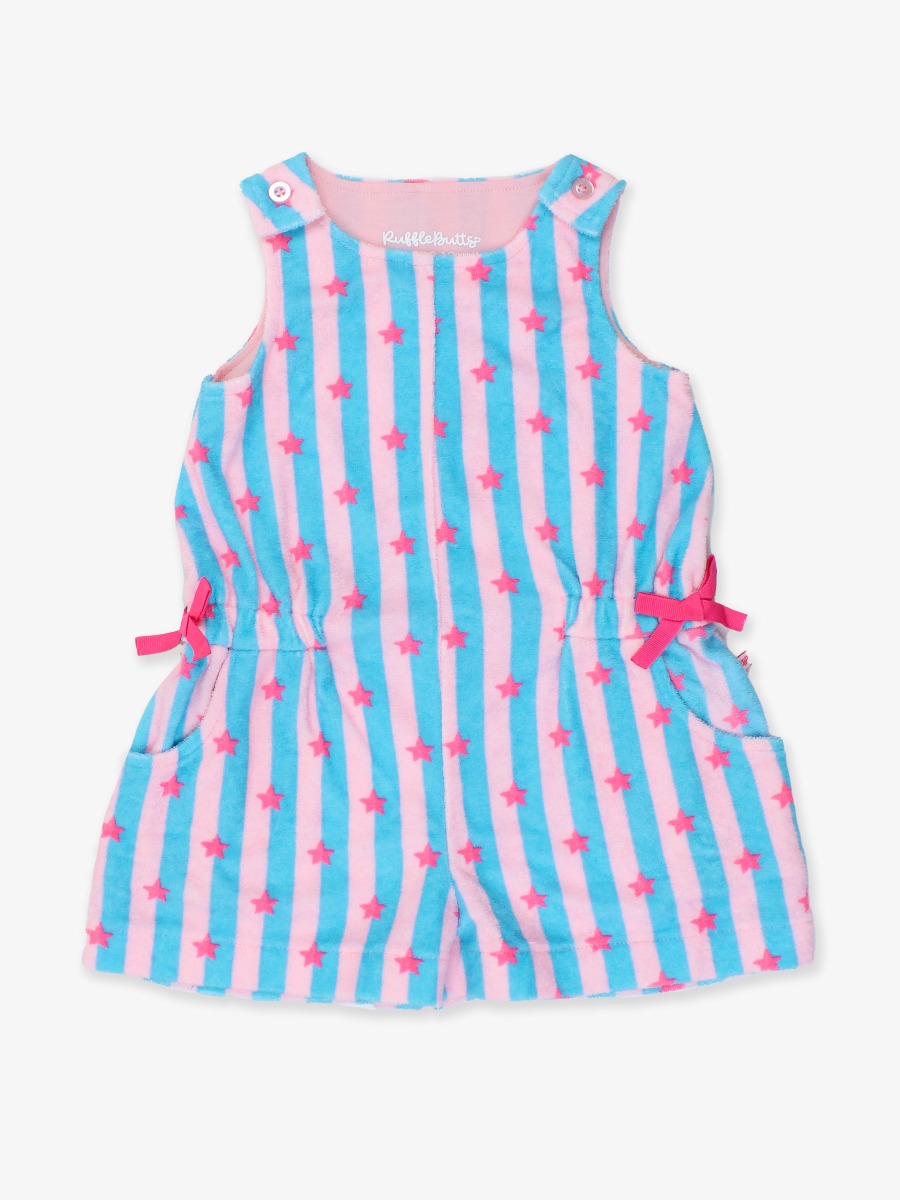 Neon Star Party Terry Cover-Up Romper