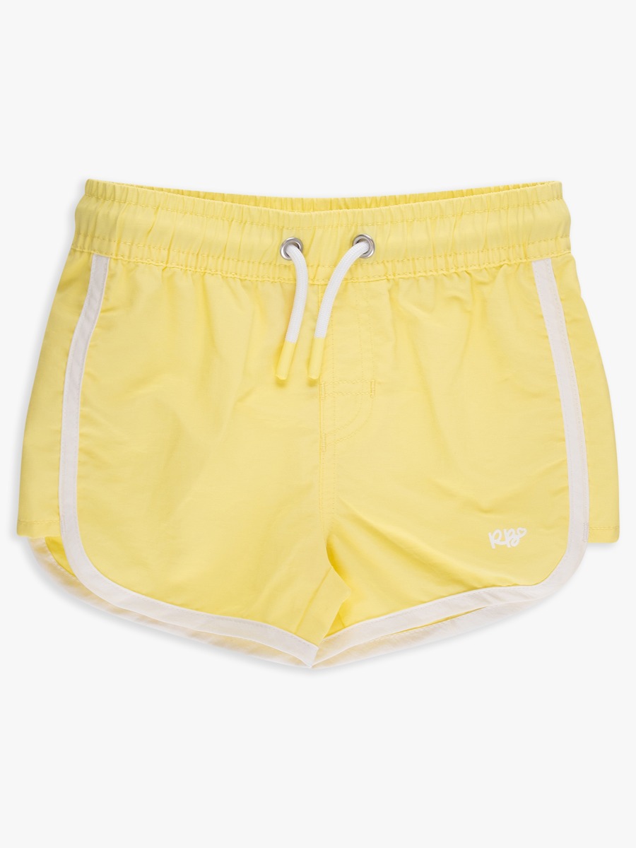 Line drawing of Banana Girls Board Shorts. A dotted circle indicates the approximate location for personalization.