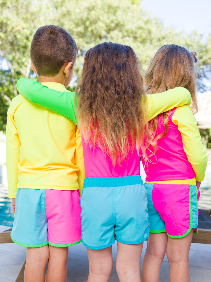 Bright Aqua Girls Board Shorts