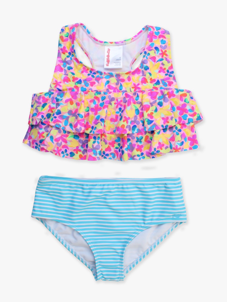 Vibrant Neon Girls Flounce Bikini