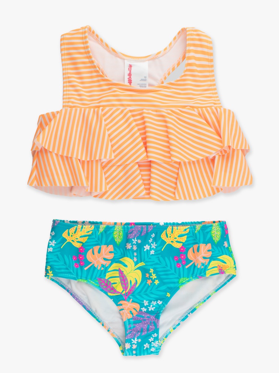 Neon Tiki Vibes Girls Flounce Bikini