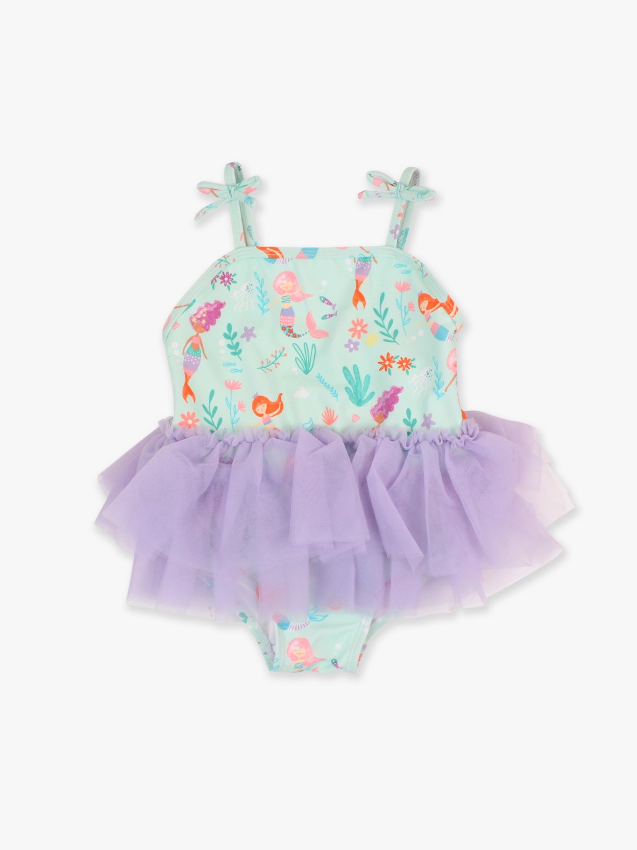 Mermaid Princess Tulle Skirted One Piece Swimsuit -  3-6m