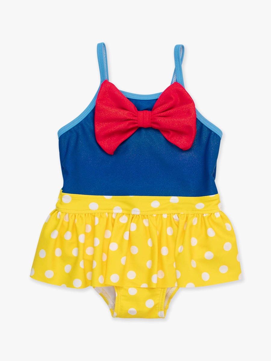 Royal Blue and Yellow Princess Big Bow Skirted One Piece Swimsuit