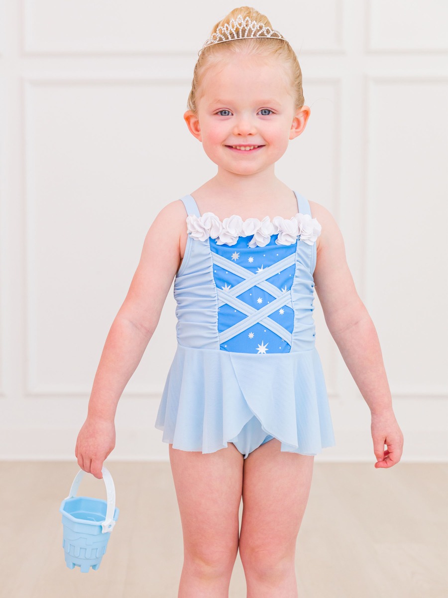 Crystal Blue Princess Dress-Up One Piece Swimsuit