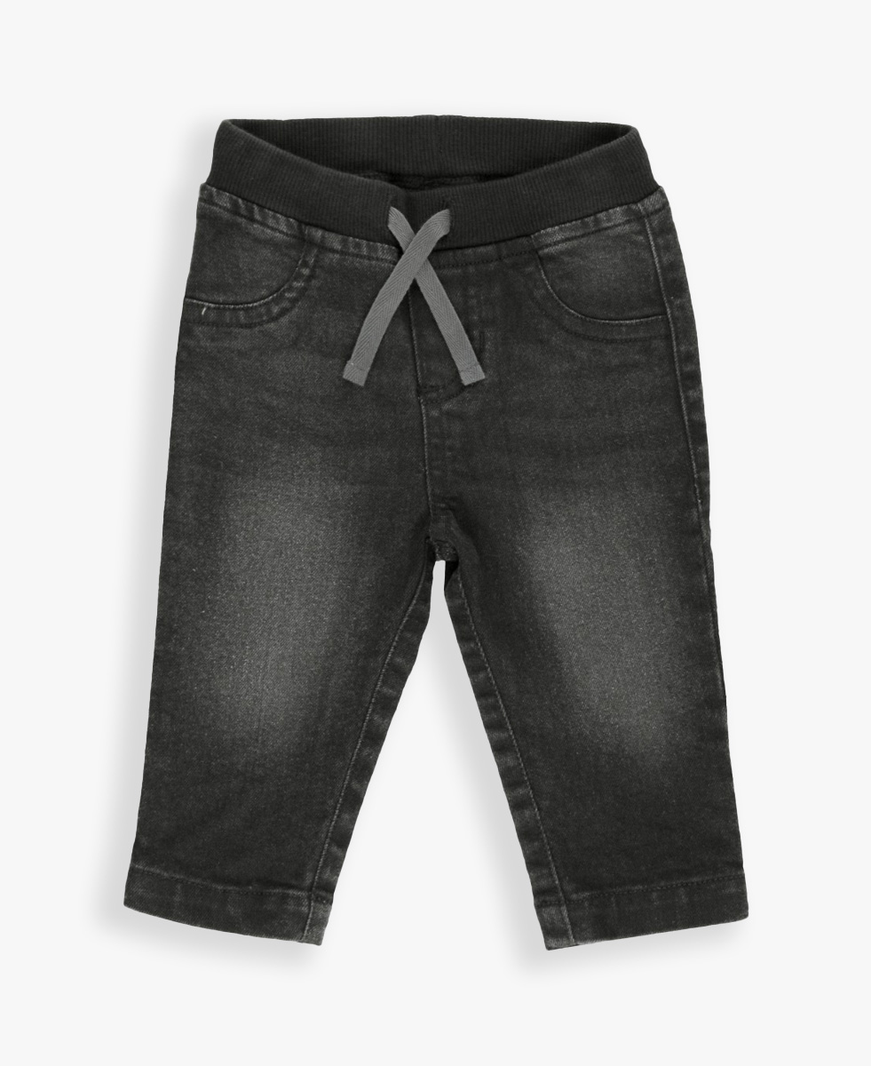 Boys Black Wash Pull-on Jeans
