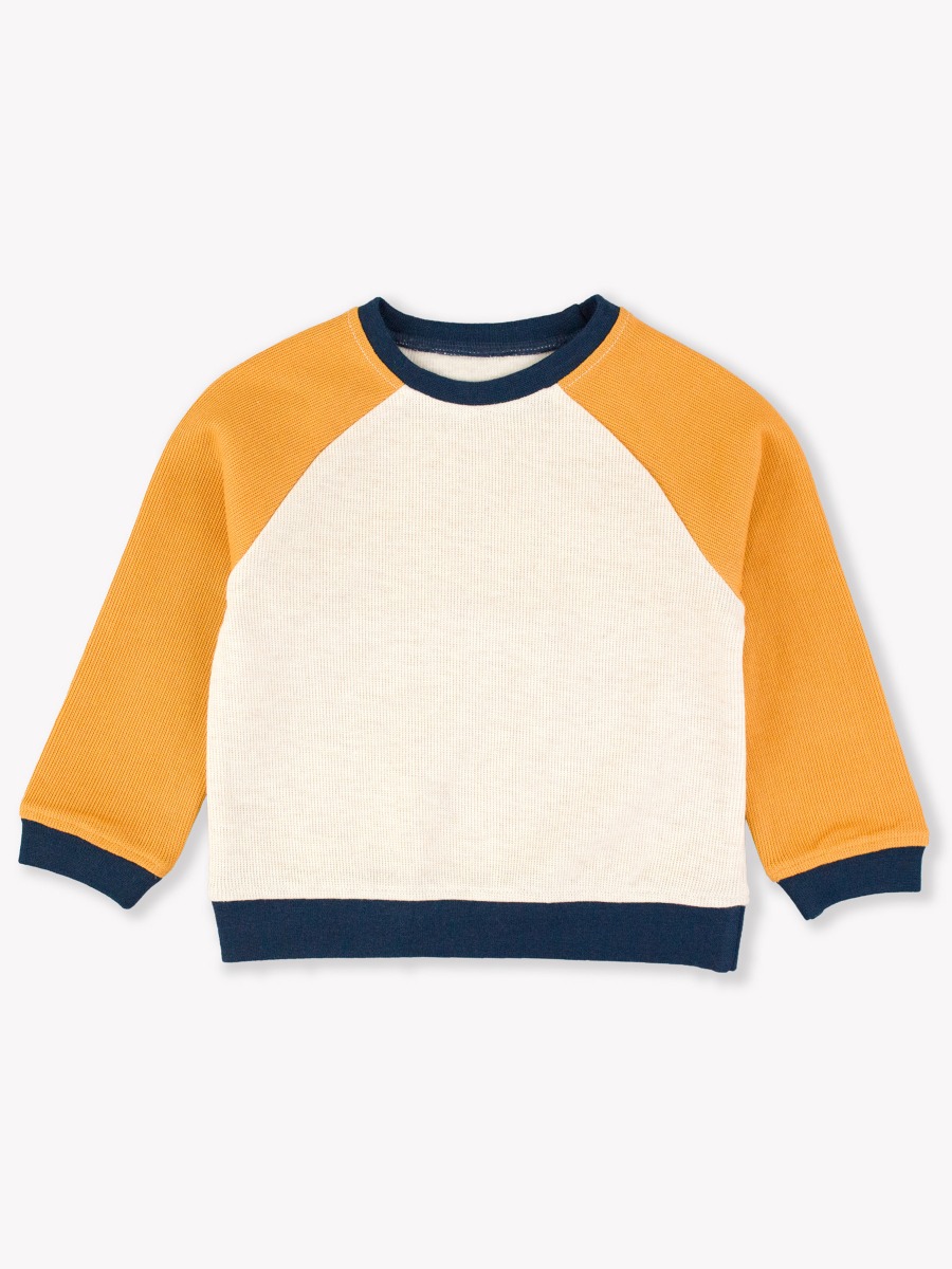 Heather Oatmeal Color Block Knit Raglan Sweatshirt