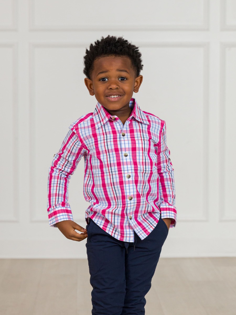 Adley Plaid Long Sleeve Button Down Shirt