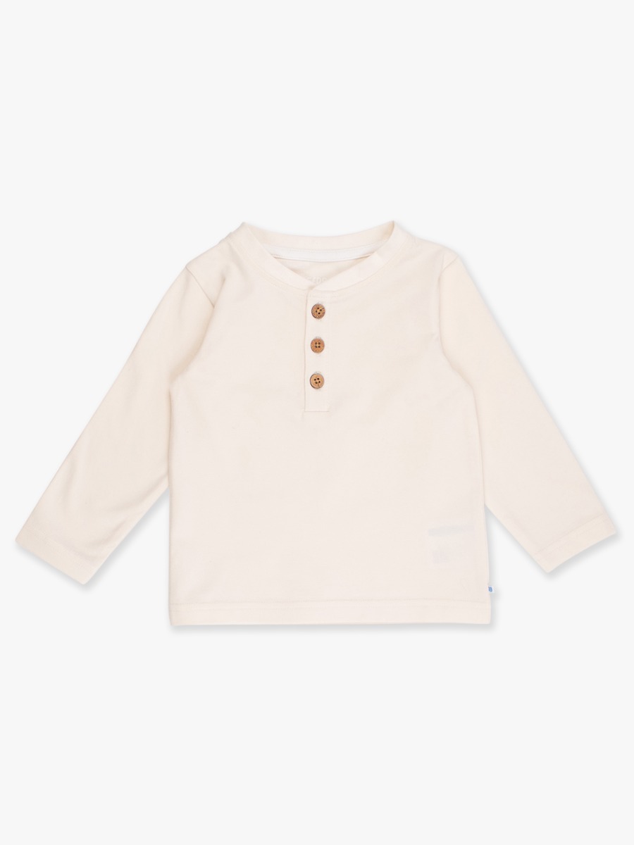 Ivory Knit Long Sleeve Henley Tee