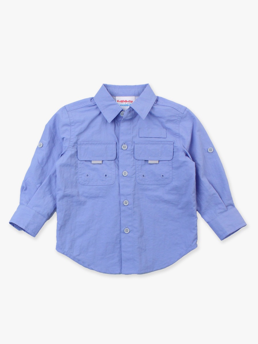 Periwinkle Blue Sun Protective Button Down Shirt