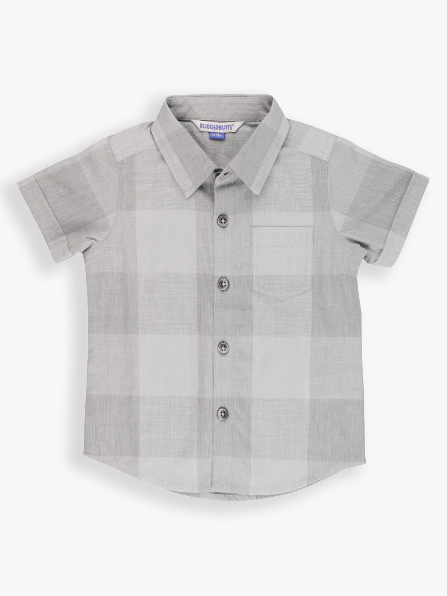 Harbor Gray Plaid Short Sleeve Button Down Shirt