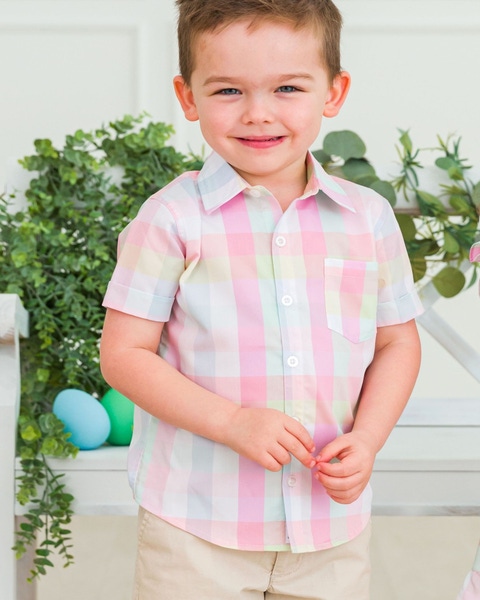 Picnic Plaid Short Sleeve Button Down Shirt