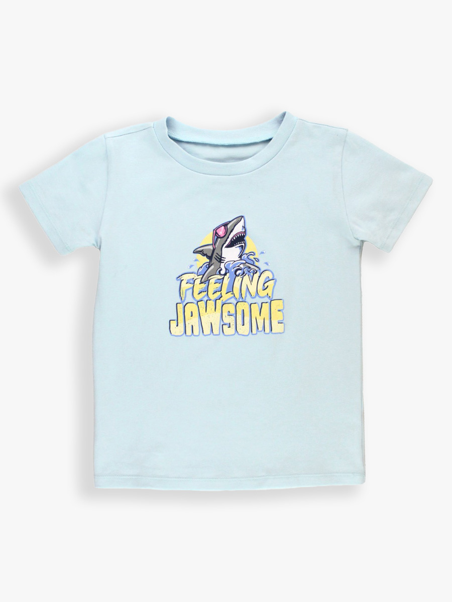 Light Blue Boys' Short Sleeve Graphic Tee