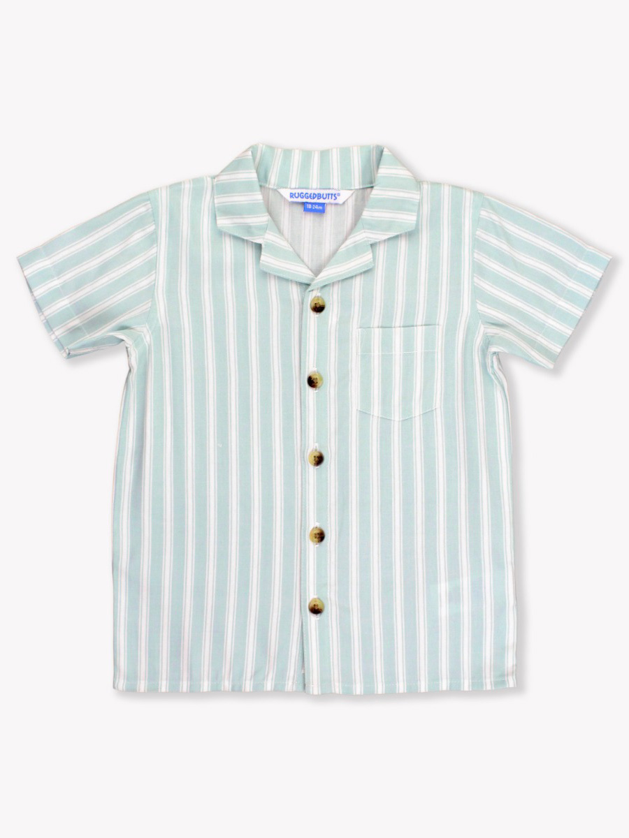 Retro Stripe Short Sleeve Camp Shirt