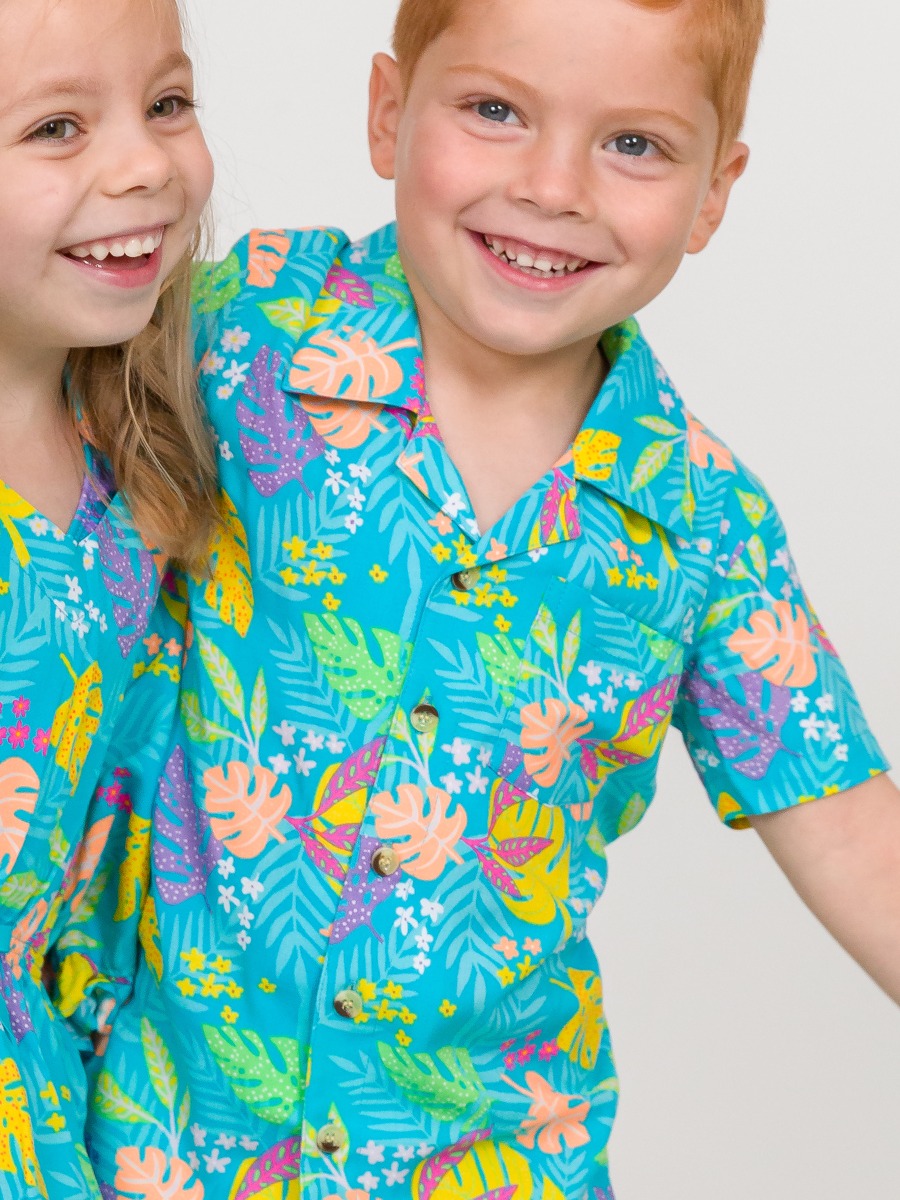Neon Tiki Vibes Short Sleeve Camp Shirt