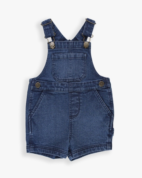 Medium Wash Denim Short Overall