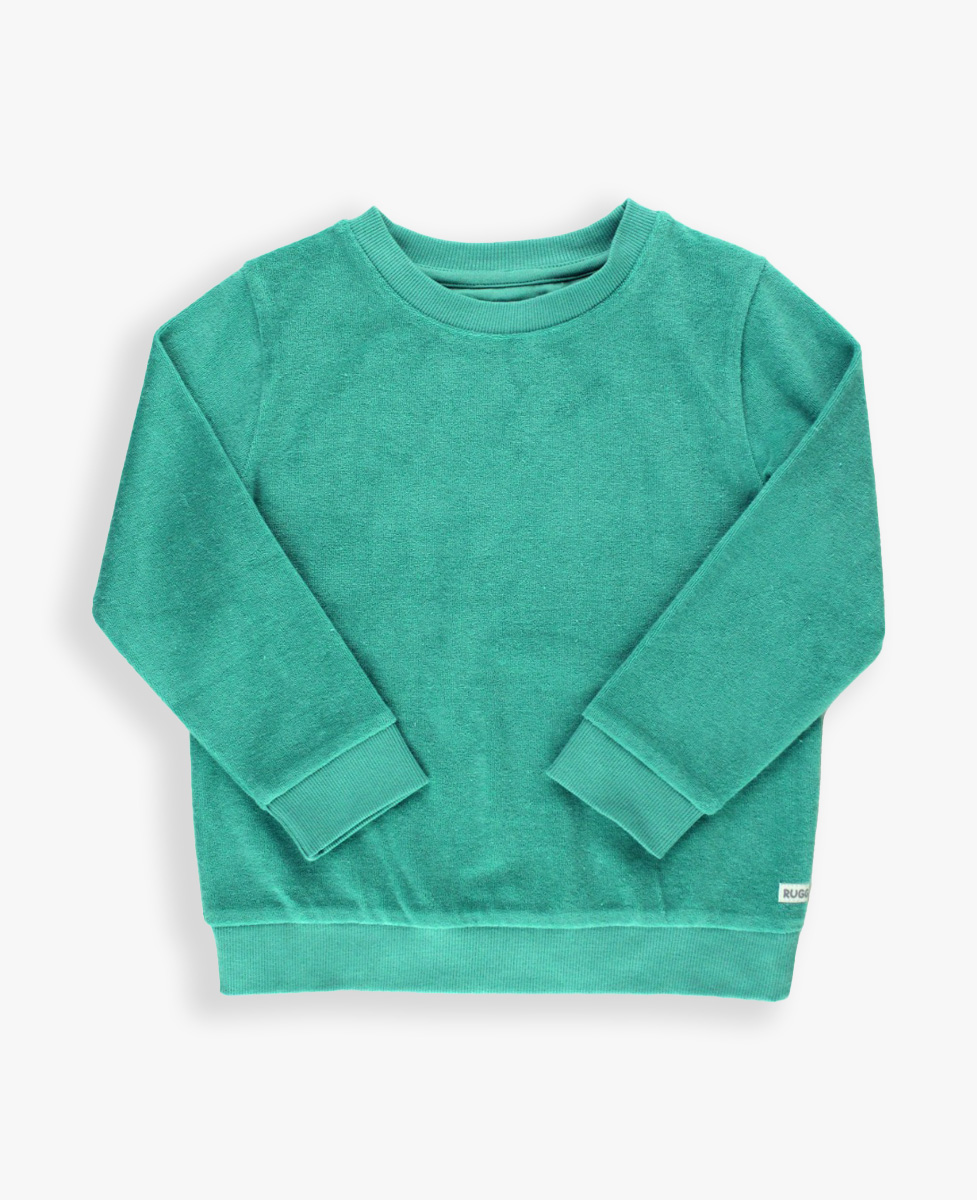 Ocean Teal Terry Knit Crew Neck Sweatshirt
