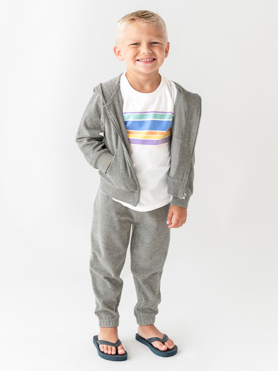 Gray Melange Terry Knit Hoodie