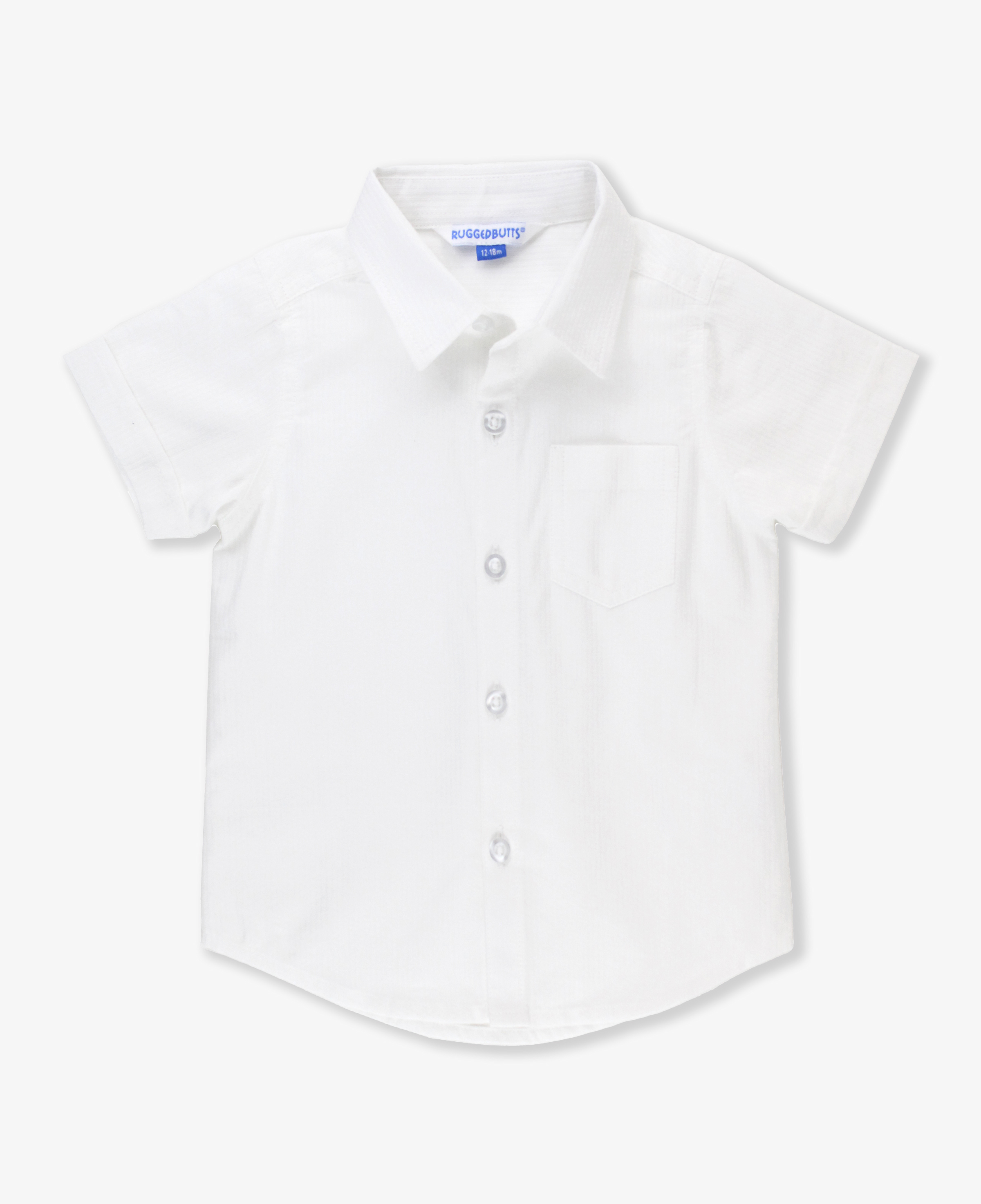 White Dobby Short Sleeve Button Down Shirt