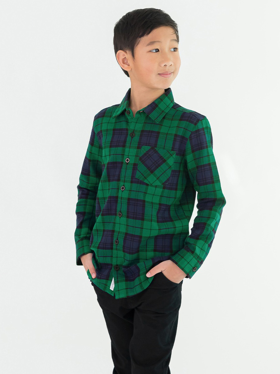 Hunter Plaid Flannel Long Sleeve Button Down Shirt