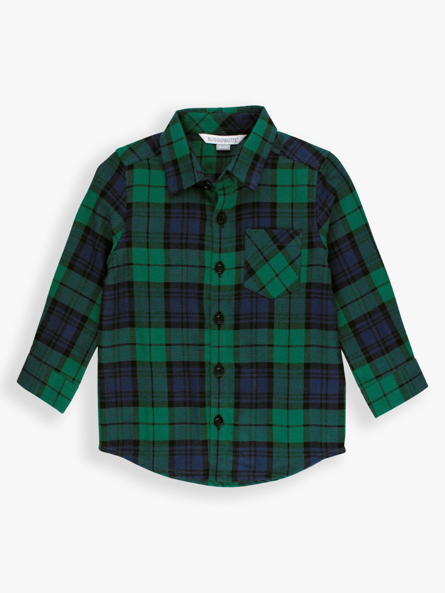 Hunter Plaid Flannel Long Sleeve Button Down Shirt