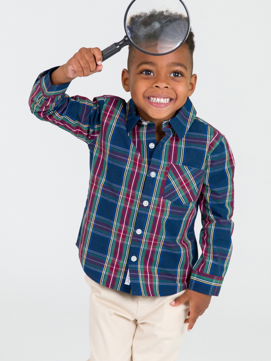 Winter Nights Plaid Long Sleeve Button Down Shirt