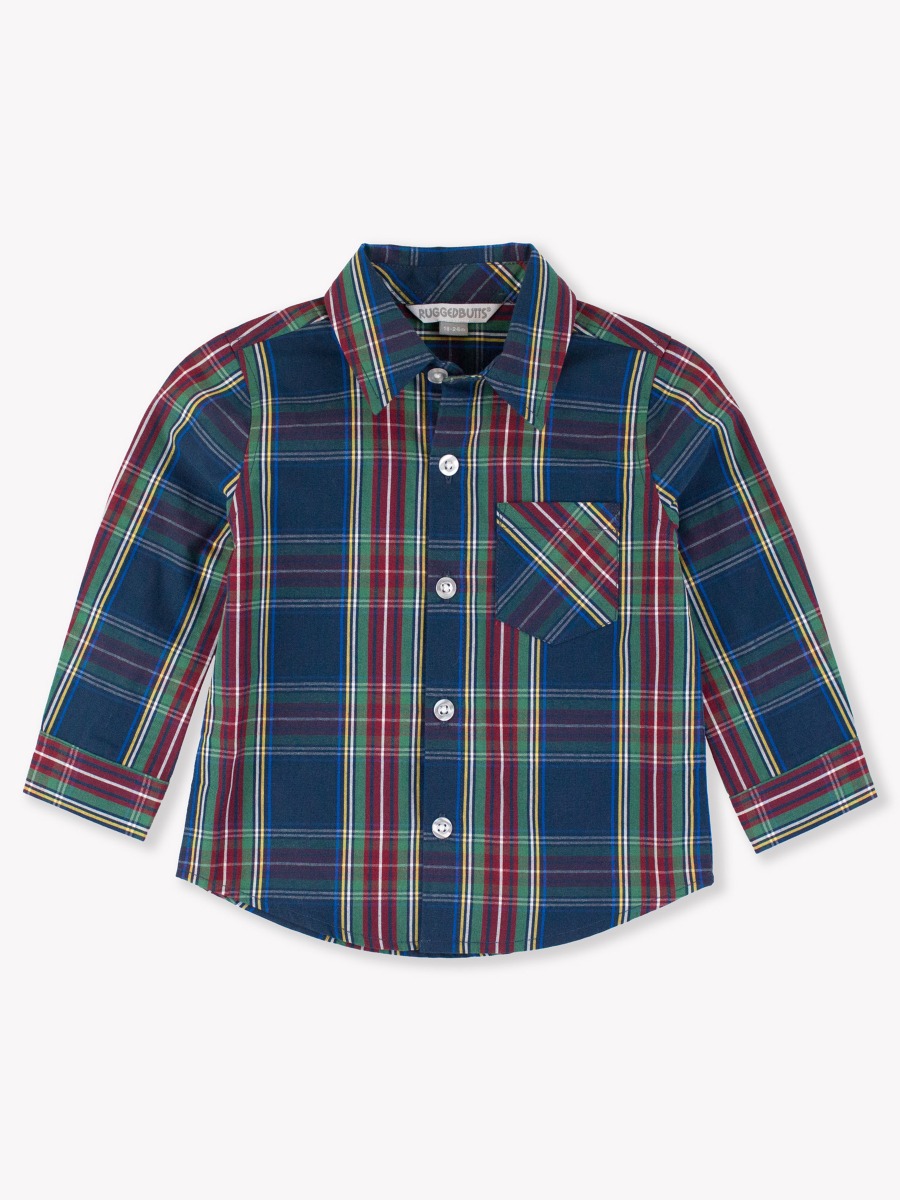 Winter Nights Plaid Long Sleeve Button Down Shirt