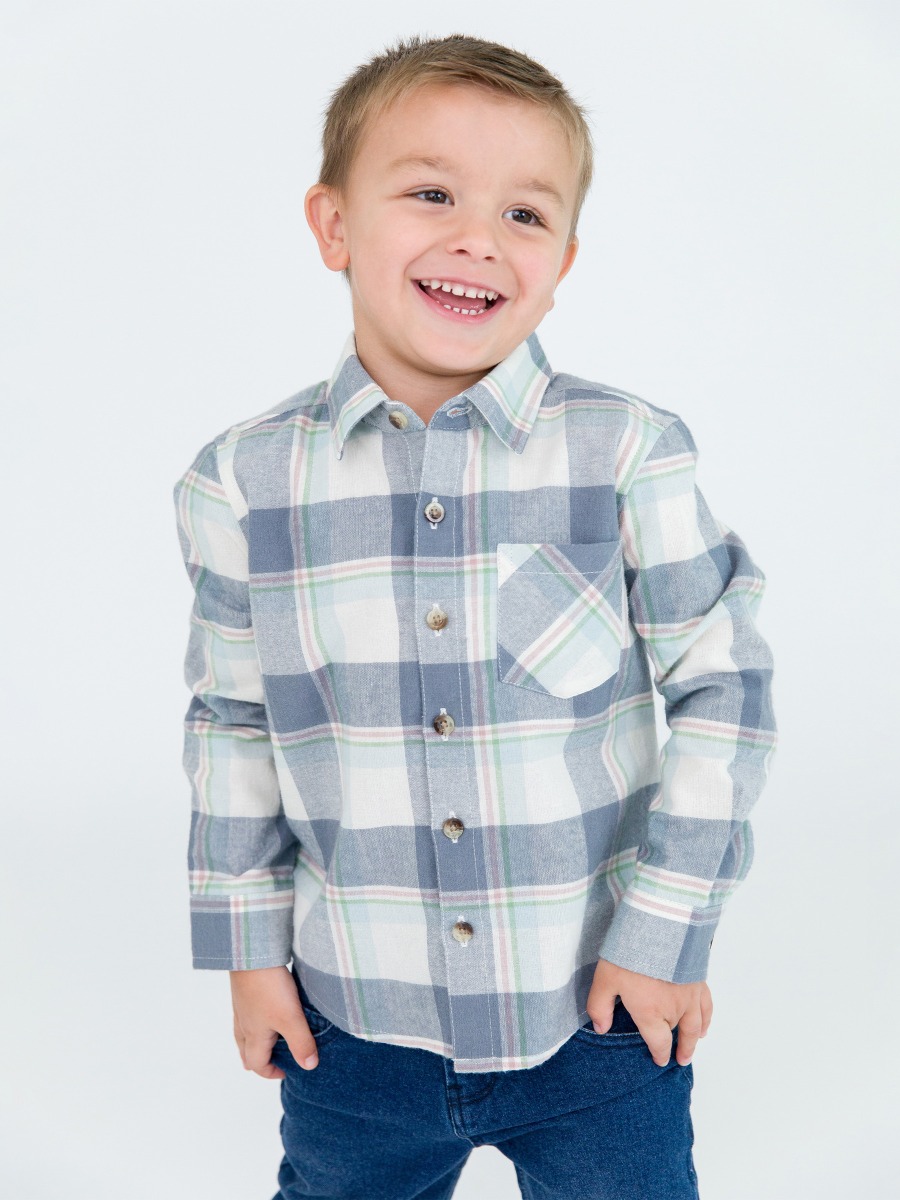 Alpine Plaid Flannel Long Sleeve Button Down Shirt