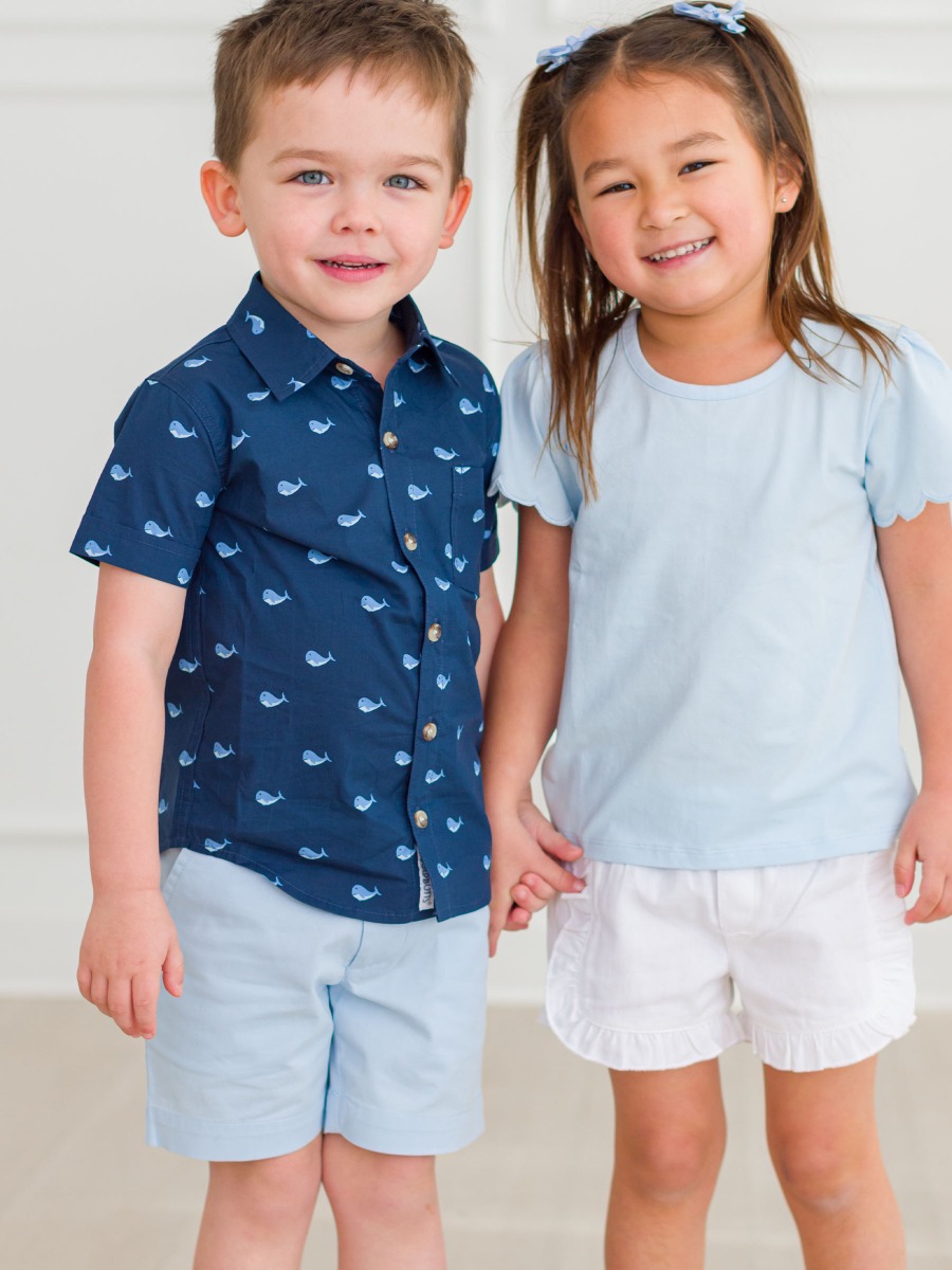 Light Blue Stretch Chino Shorts