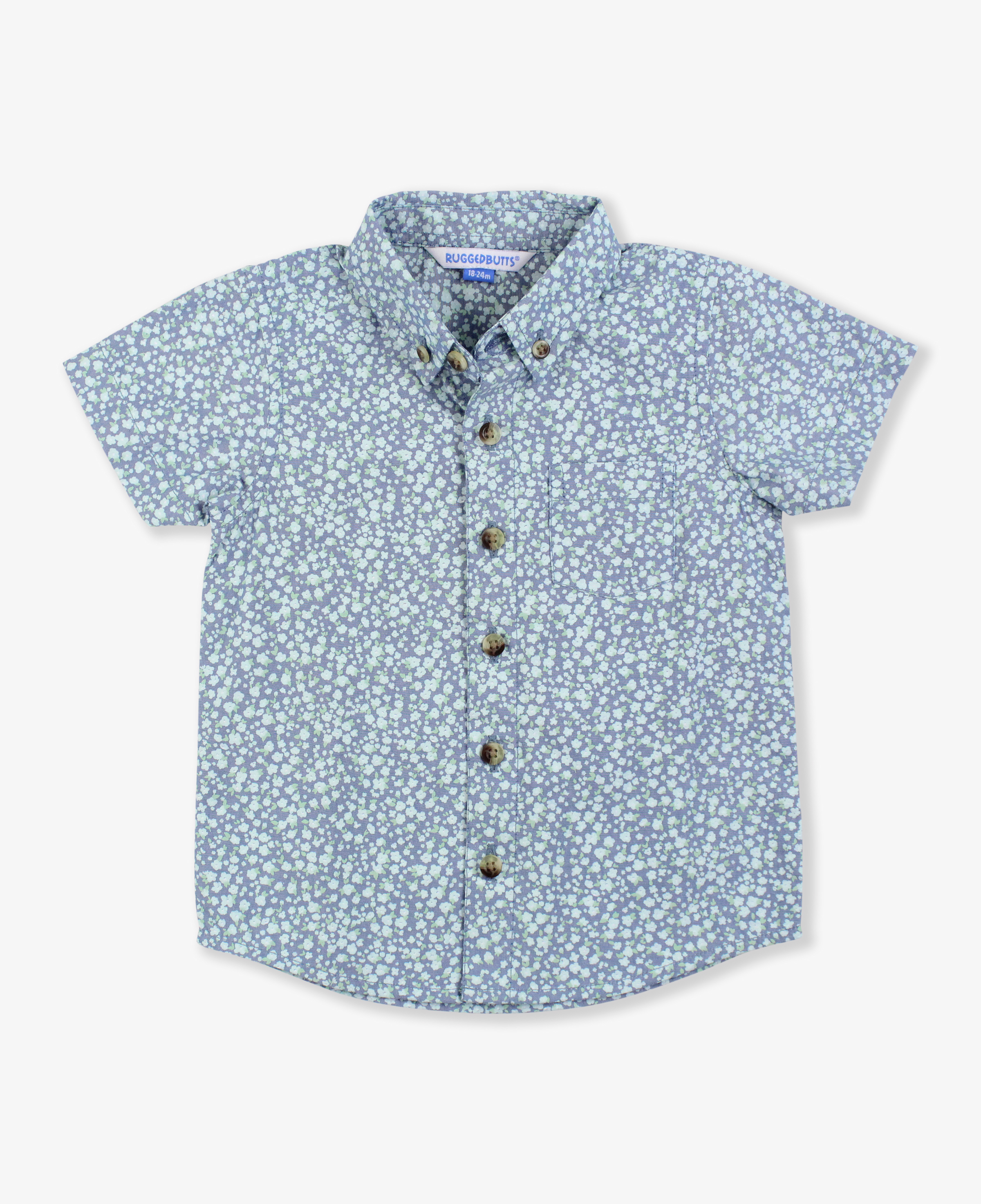 Summertime Fields Button Collar Short Sleeve Button Down Shirt